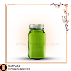 جار شیشه ای چهارگوش درب کانتینری سایز 3